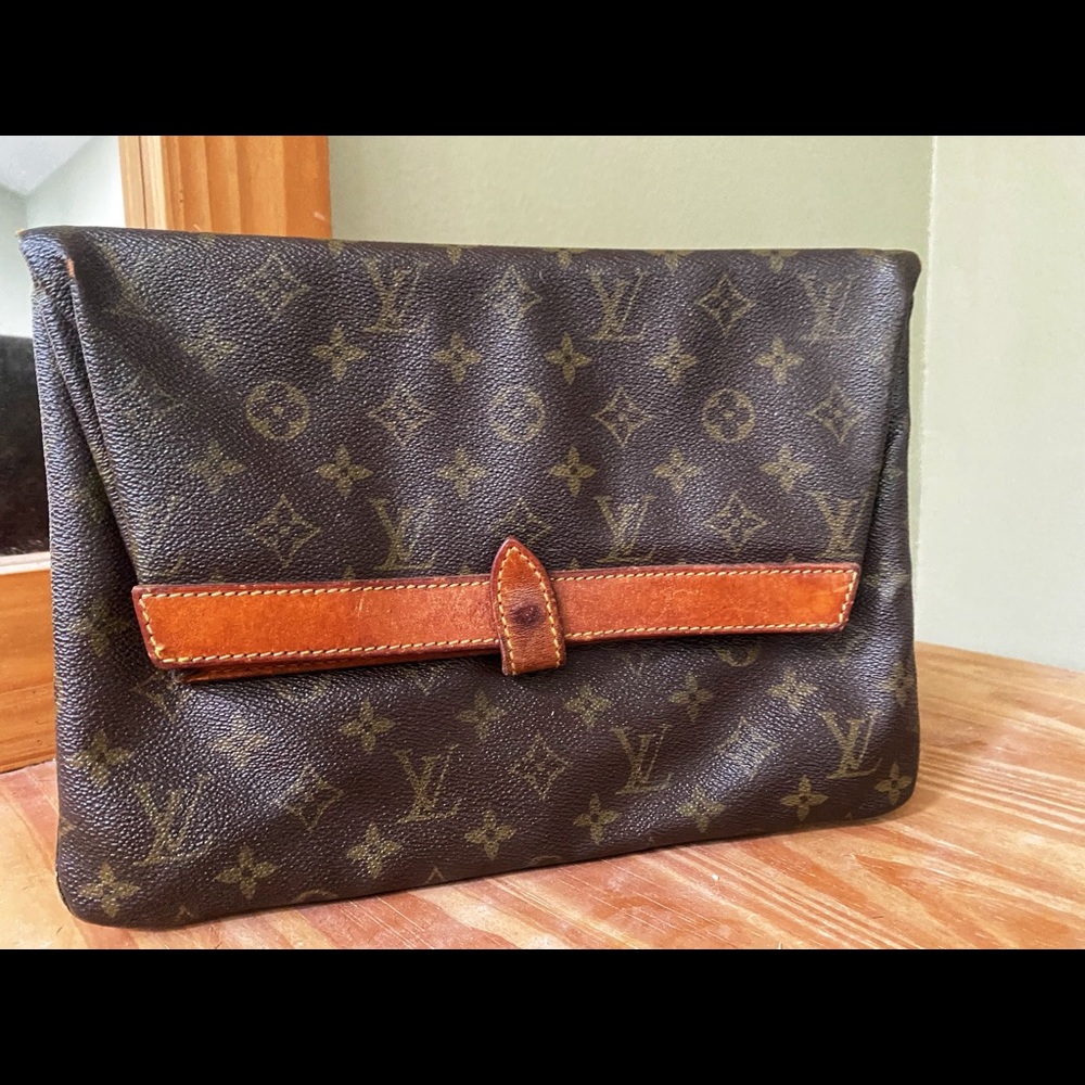 COPY - VINTAGE LOUIS VUITTON MONOGRAM POCHETTE PLIANTE DOCUMENT RARE CLUTCH BAG